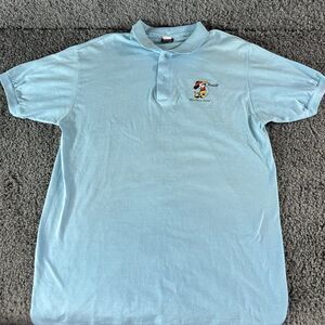 Vintage Disney Shirt Mens XL Polo Golf Blue Short Sleeve Made in USA